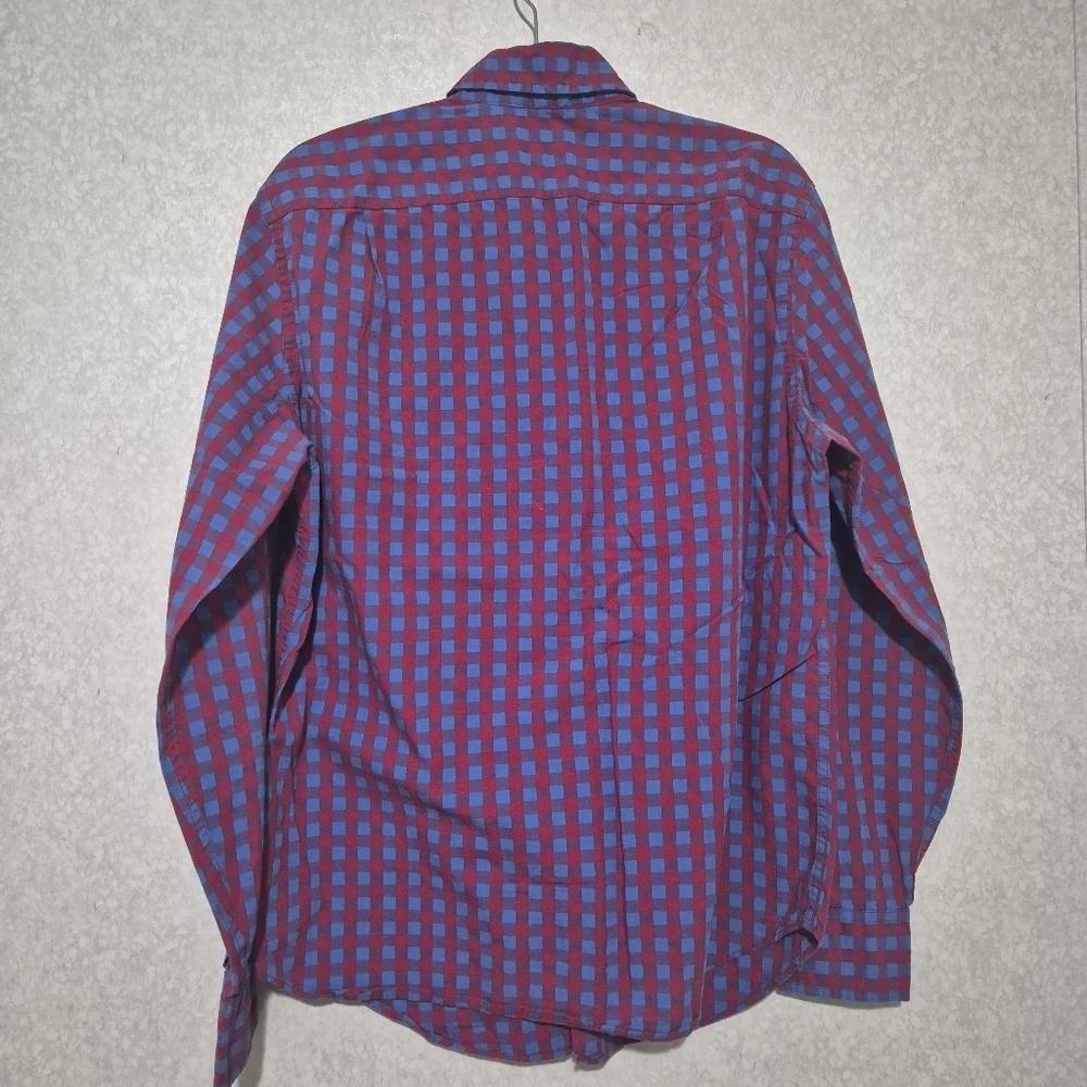 J. Crew Red and Blue Checkered Casual Shirt...Size:M